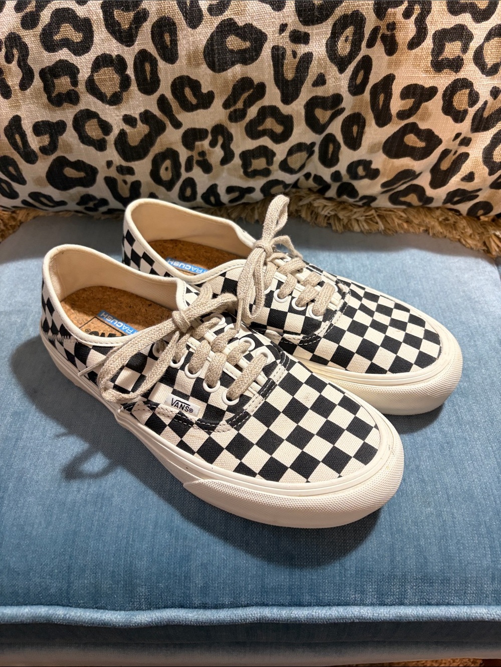 Vans Women’s Premium Authentic Black and White Checkerboard Low-Top Sneakers